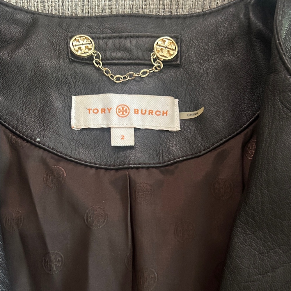 Tory Burch Dark Brown Leather Jacket